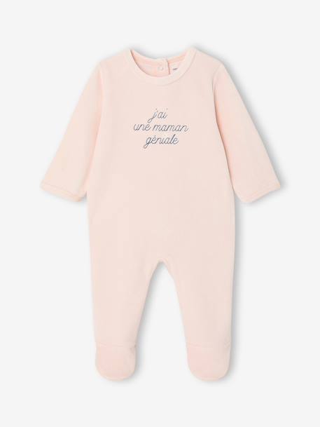 Set van 2 pyjama's baby meisjes fluweel / velours rozen - vertbaudet enfant 