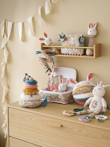 Aanpasbaar koffertje met knuffel RETRO FLOWER geel - vertbaudet enfant 