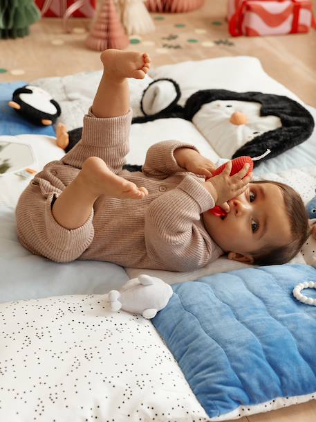 Zacht speelkleed CROQUE LA VIE beige+ecru+rood+sinaasappel+zwart - vertbaudet enfant 