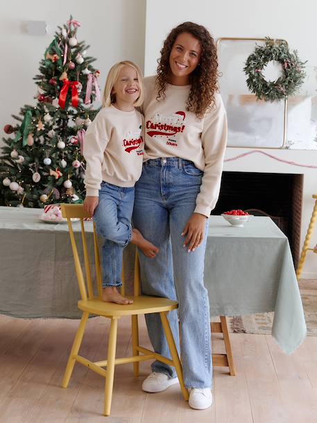 Kinder sweater kerst familie capsule vanille - vertbaudet enfant 
