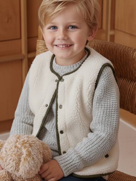Omkeerbaar vestje kindercapsule familie ecru - vertbaudet enfant 