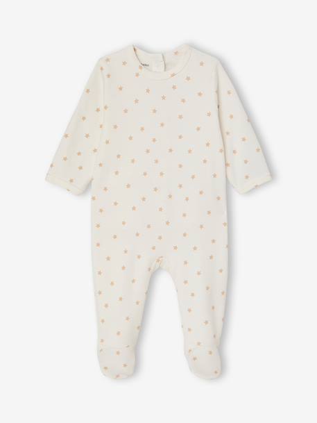 Set van 3 pyjama's baby van biologisch katoen beige+ecru+saliegroen - vertbaudet enfant 