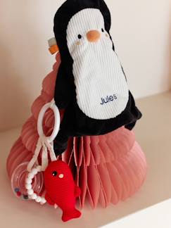 Speelgoed-Personaliseerbare platte knuffel pinguïn en rammelaar BANQUISE