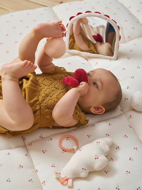 Zacht speelkleed CROQUE LA VIE beige+ecru+rood+sinaasappel+zwart - vertbaudet enfant 