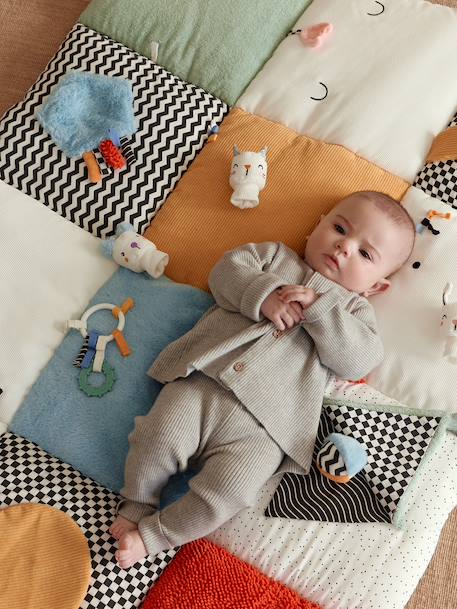 Zacht speelkleed CROQUE LA VIE beige+ecru+meerkleurig+rood+sinaasappel+smaragdgroen - vertbaudet enfant 