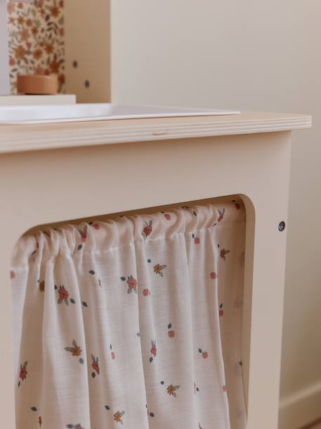 Houten keukentje met accessoires van FSC®-hout ecru+rozen+saliegroen - vertbaudet enfant 