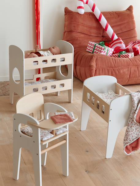 Bed van FSC 100%®-hout voor poppen hout+wit - vertbaudet enfant 
