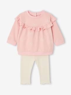 -Set sweater met ruche + legging baby