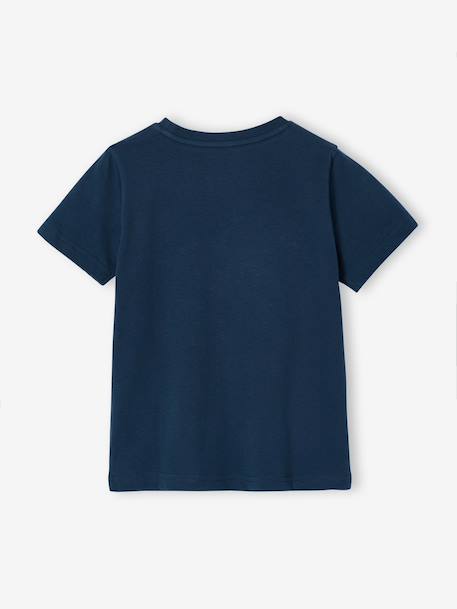 Jongensshirt met motief in omkeerbare pailletten Basics blauwgroen+ecru+nachtblauw+oceaanblauw+wit - vertbaudet enfant 