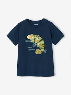 Jongens-Jongensshirt met motief in omkeerbare pailletten Basics 