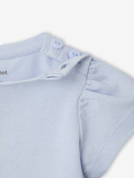 T-shirt babymeisje fantasie lichtblauw+rozen - vertbaudet enfant 