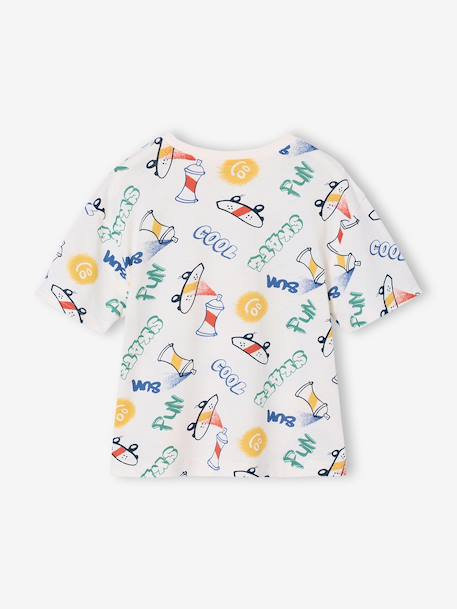 T-shirt jongens korte mouwen antraciet+ecru+wit - vertbaudet enfant 