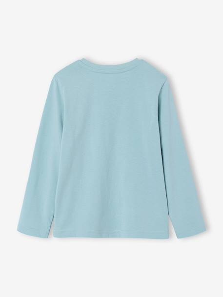 T-shirt voor jongens met print gemêleerd wit+grijsblauw+marineblauw - vertbaudet enfant 
