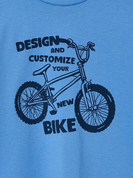 T-shirt voor jongens met print blauwgroen+gemêleerd wit+middenblauw+mintgroen+okergeel+olijf+terracotta - vertbaudet enfant 