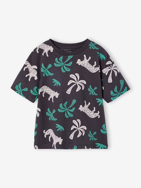 T-shirt jongens korte mouwen antraciet+ecru+wit - vertbaudet enfant 