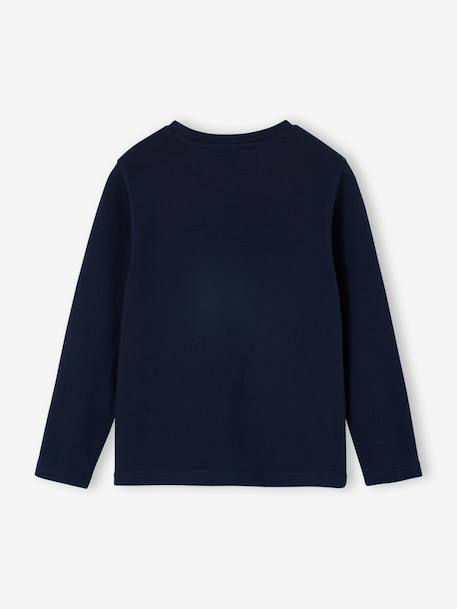 T-shirt voor jongens met print gemêleerd wit+grijsblauw+marineblauw - vertbaudet enfant 