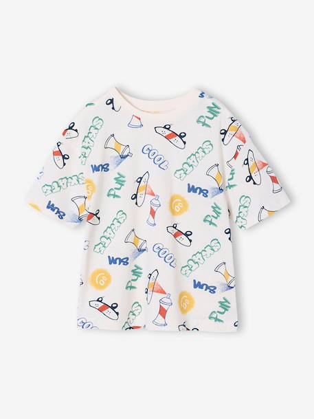T-shirt jongens korte mouwen antraciet+ecru+wit - vertbaudet enfant 