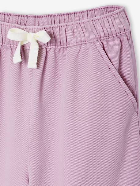Wijde bermuda voor meisjes van lyocell kaki+lila - vertbaudet enfant 