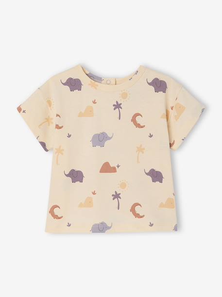 T-shirt baby jongen met print vanille - vertbaudet enfant 