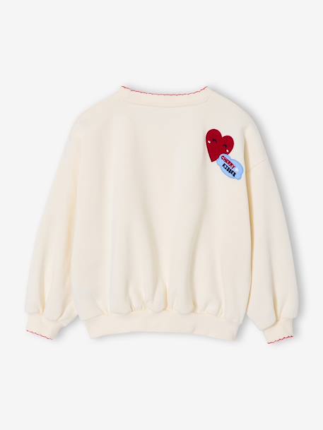 Sweater voor meisjes met smeltbare patch. ecru - vertbaudet enfant 