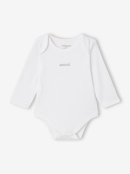 Set van 7 body's met lange mouwen veel wit - vertbaudet enfant 