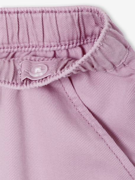 Wijde bermuda voor meisjes van lyocell kaki+lila - vertbaudet enfant 