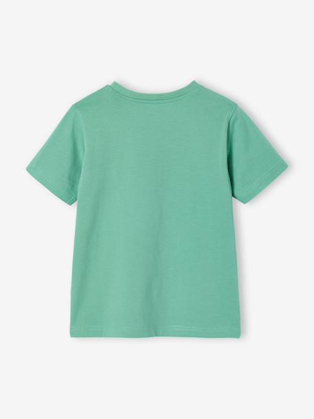 T-shirt voor jongens met print blauwgroen+gemêleerd wit+middenblauw+mintgroen+okergeel+olijf+terracotta - vertbaudet enfant 