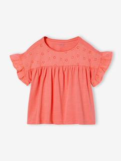 -T-shirt meisjes met geborduurde details