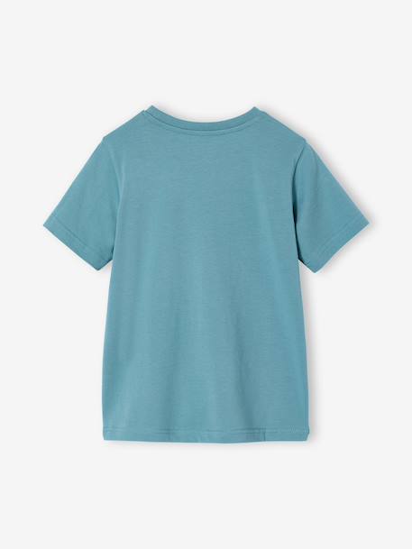 T-shirt voor jongens met print blauwgroen+gemêleerd wit+middenblauw+mintgroen+okergeel+olijf+terracotta - vertbaudet enfant 