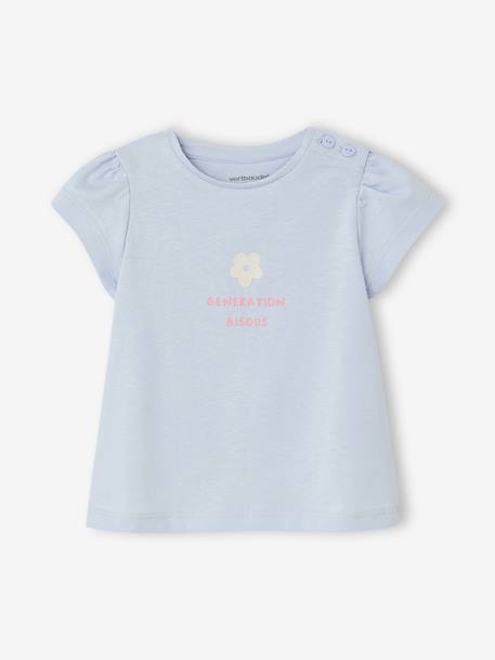 T-shirt babymeisje fantasie lichtblauw+rozen - vertbaudet enfant 