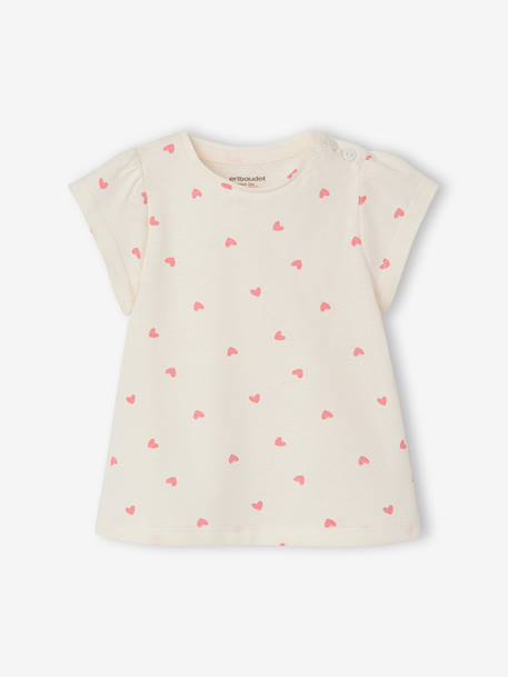 T-shirt babymeisje fantasie lichtblauw+rozen - vertbaudet enfant 