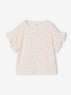 -T-shirt voor meisjes van pointelle tricot