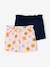 Set van 2 meisjesshorts blauwgroen+mandarijn+marineblauw - vertbaudet enfant 