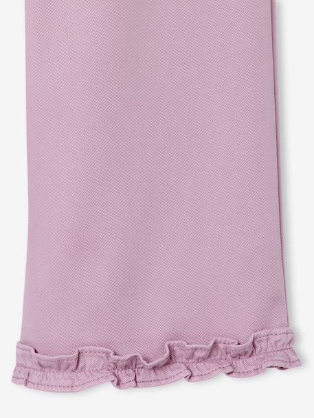 Wijde bermuda voor meisjes van lyocell kaki+lila - vertbaudet enfant 