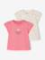 T-shirt babymeisje fantasie lichtblauw+rozen - vertbaudet enfant 