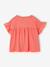T-shirt meisjes met geborduurde details ecru+kaki+koraal - vertbaudet enfant 