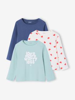 -Set van 3 BASICS meisjesshirts met lange mouwen