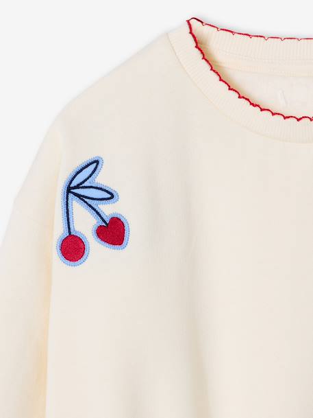 Sweater voor meisjes met smeltbare patch. ecru - vertbaudet enfant 