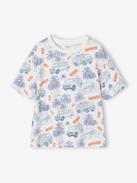 T-shirt jongens korte mouwen antraciet+ecru+wit - vertbaudet enfant 