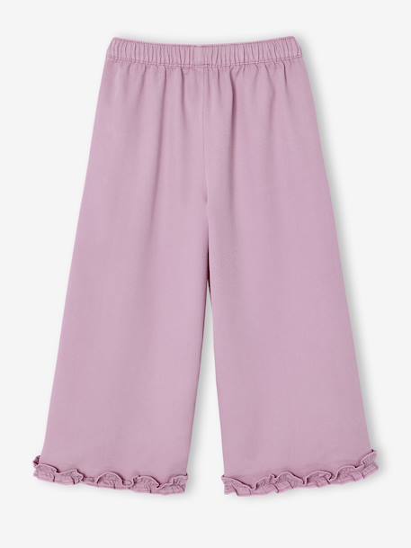 Wijde bermuda voor meisjes van lyocell kaki+lila - vertbaudet enfant 