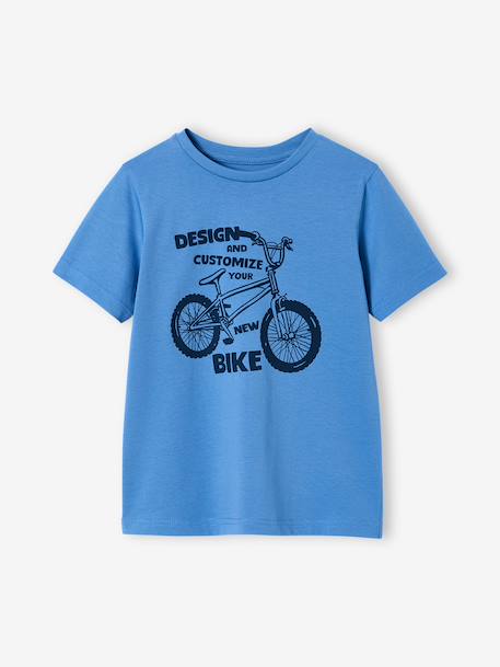 T-shirt voor jongens met print blauwgroen+gemêleerd wit+middenblauw+mintgroen+okergeel+olijf+terracotta - vertbaudet enfant 