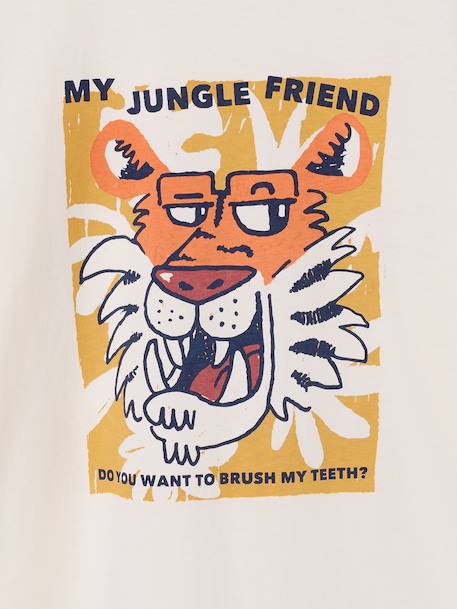 T-shirt jongen korte mouwen dieren dennen+ecru+wit - vertbaudet enfant 