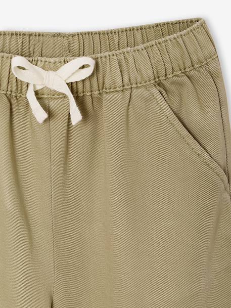 Wijde bermuda voor meisjes van lyocell kaki+lila - vertbaudet enfant 