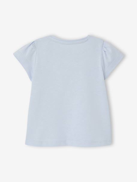 T-shirt babymeisje fantasie lichtblauw+rozen - vertbaudet enfant 
