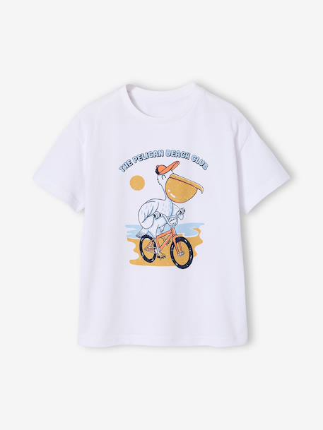 T-shirt jongen korte mouwen dieren dennen+ecru+wit - vertbaudet enfant 