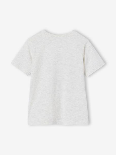 T-shirt voor jongens met print blauwgroen+gemêleerd wit+middenblauw+mintgroen+okergeel+olijf+terracotta - vertbaudet enfant 