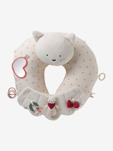 Ontdekkingskussen voor baby's ecru+groen+rood+wit - vertbaudet enfant 