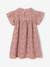 Jurk met bloemenprint van katoenen gaas beige+beige, bedrukt+lichtroze+vanille - vertbaudet enfant 