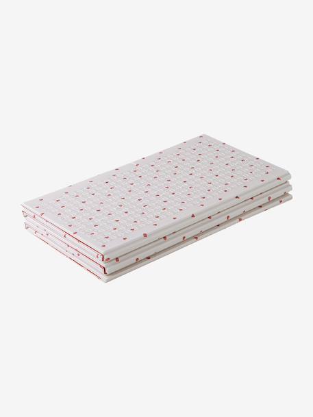 Waterdichte mat voor motoriek beige+ecru+groen+rozen - vertbaudet enfant 