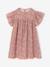 Jurk met bloemenprint van katoenen gaas beige+beige, bedrukt+lichtroze+vanille - vertbaudet enfant 